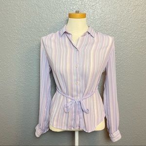 VINTAGE STAURT LANG PASTEL STRIPPED BUTTON DOWN